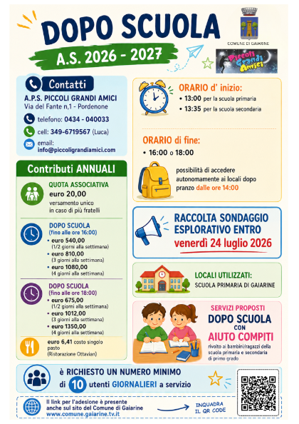 DOPOSCUOLA A.S. 2026/2027