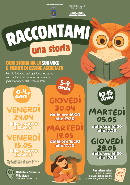 Raccontami una storia - Letture ad alta voce in biblioteca