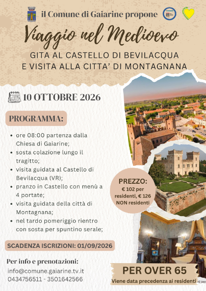 GITA 10 OTTOBRE 2026 - OVER 65