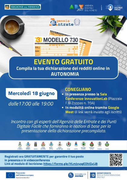 Incontro formativo gratuito per compilazione autonoma della dichiarazione dei redditi online Incontro formativo gratuito per compilazione autonoma della dichiarazione dei redditi online