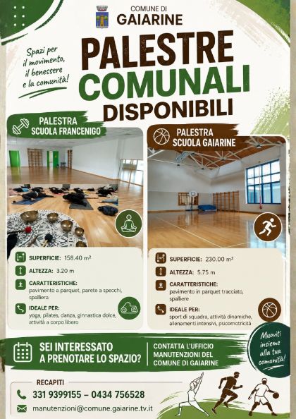 Palestre comunali disponibili