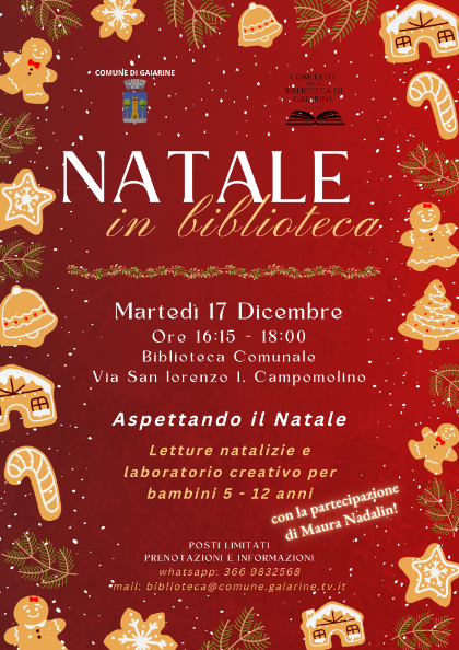 Natale in biblioteca 2024 - Laboratoti creativi e letture animate per bambini 5-12 anni