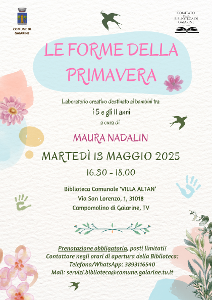 Le forme della primavera - Laboratorio artistico-creativo per bambini - Biblioteca comunale 