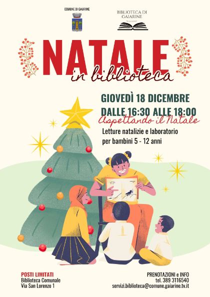 Natale in biblioteca 2025 - Laboratoti creativi e letture animate per bambini 5-12 anni