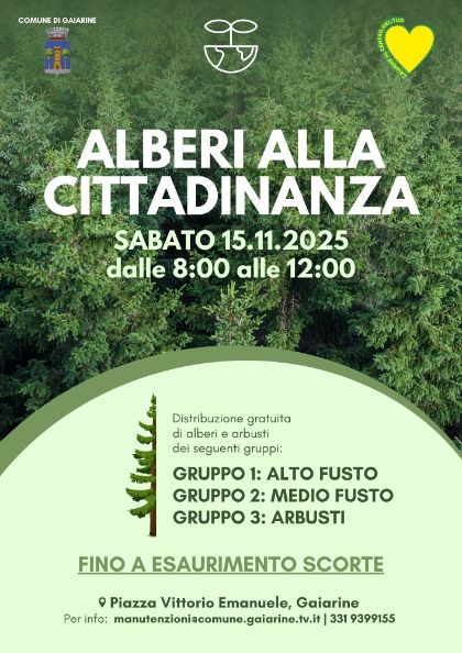 Distribuzione gratuita di alberi e arbusti