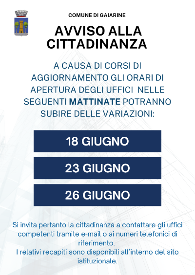 CHIUSURA GIUGNO 