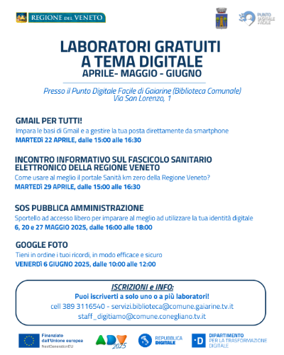 Laboratori gratuiti sul digitale