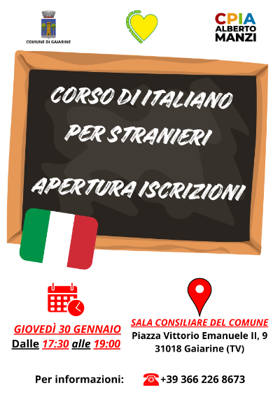 Volantino iscrizioni corso italiano