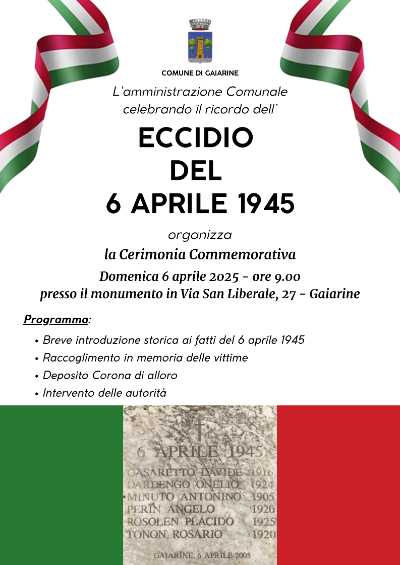 Manifesto commemorazione Eccidio 6 aprile 1945