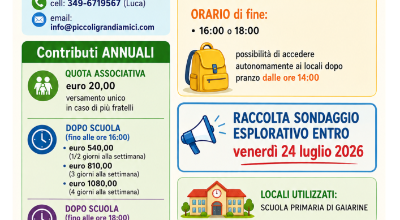DOPO SCUOLA GAIARINE - LOCANDINA PRE ISCRIZIONI 